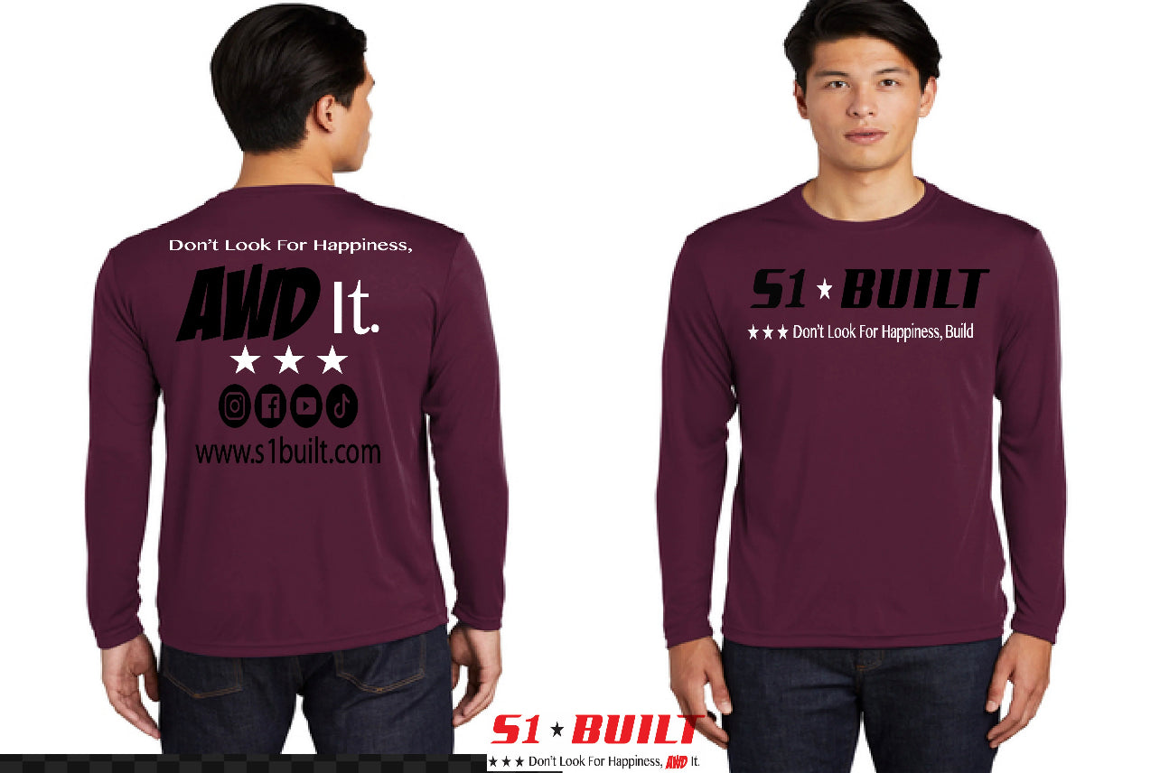 maroon dri fit long sleeve